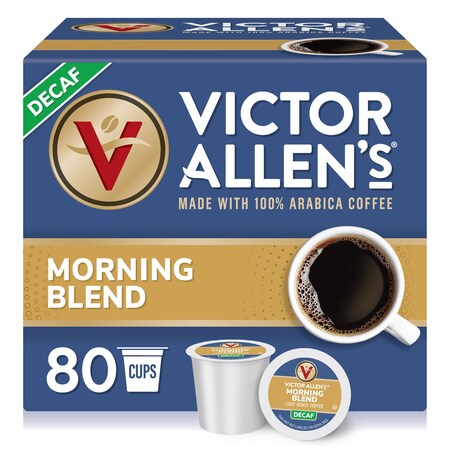 Victor Allen Victor Allen's Coffee Decaf Morning Blend, Light Roast, 80 Count, Single Serve Coffee Pods for Keurig K-Cup Brewers, PK80 FG014605RV